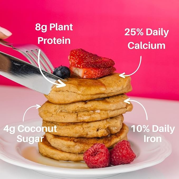 Bake Me Healthy Vegan Waffles & Pancake Baking Mix - Gluten & Dairy Free, Vegan, Non-GMO, Low Sugar, Allergy-Friendly, Plant-Based, Easy to Make, 12oz/ 339g Resealable Pouch (Pack of 1)