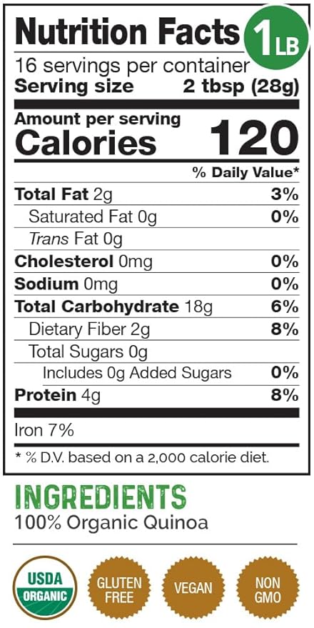 HerbaZest Organic Quinoa Flour ??1 LB ??Premium USDA Certified, Vegan & Gluten-Free Superfood ??Versatile Wheat Flour Alternative for Breads & Crackers, Pancakes & Waffles, Snacks & Desserts, Savory Recipes & More