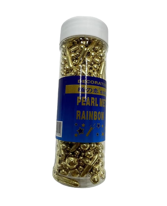 Gold Dragees Sprinkles Sprinkles for Cake Decorating, Gold Pearl Sugar Cupcake, Cookies, Ice Cream Toppings, 120g/ 4.2 Ounces Cake Decorations Baking for Christmas Wedding Shower, New Year?셎 Eve