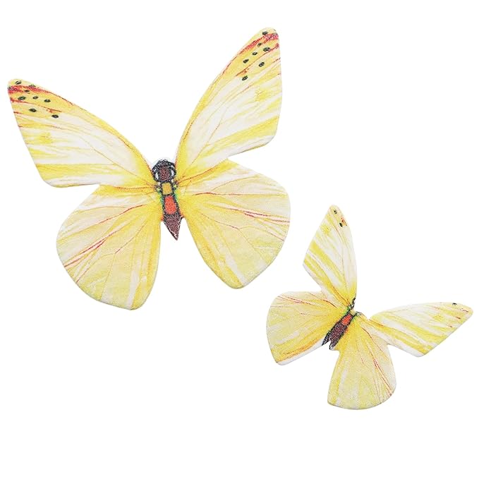 MDXing 72PCS Yellow Waffle Paper Cupcake Birthday Cake Decoration Insert Suitable for Edible Butterflies/Gift Giving Events/Wedding Themed Party