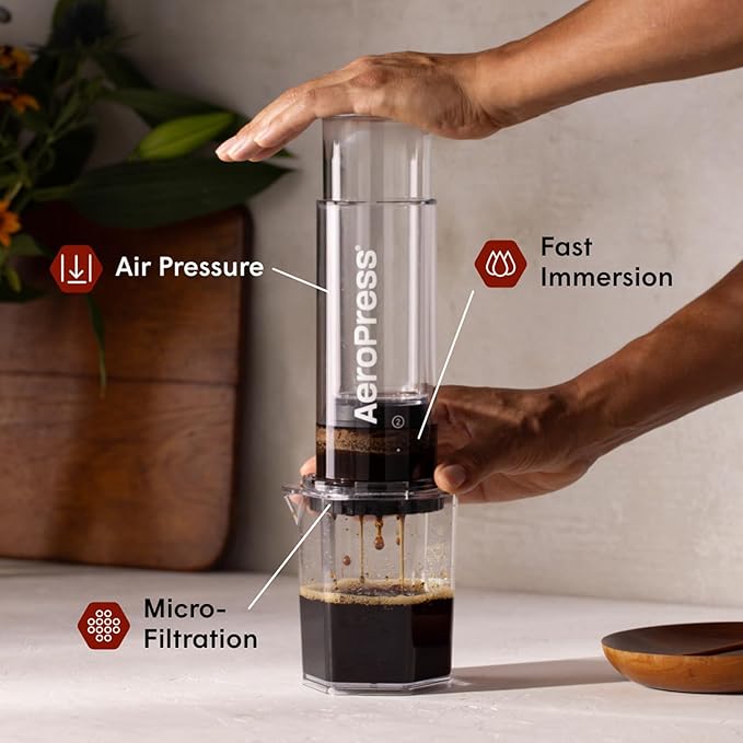 AeroPress Clear XL Coffee Press ??3 in 1 Brew Combines French Press, Pourover, Espresso, Full bodied smooth coffee without grit or bitterness, Portable Coffee Maker for Home, Office, Camping & Travel