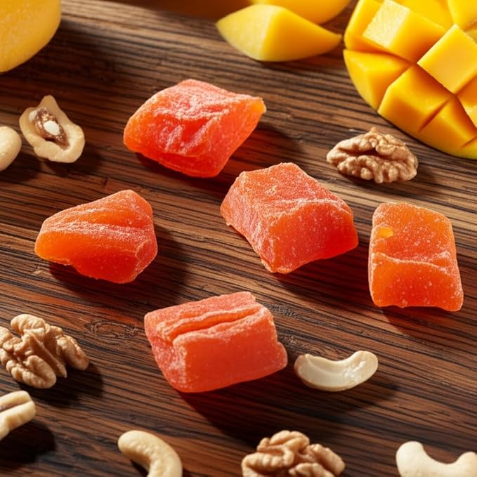 Dried Papaya Chunks, 2 Pound Bag, The Hampton Popcorn & Candy Company