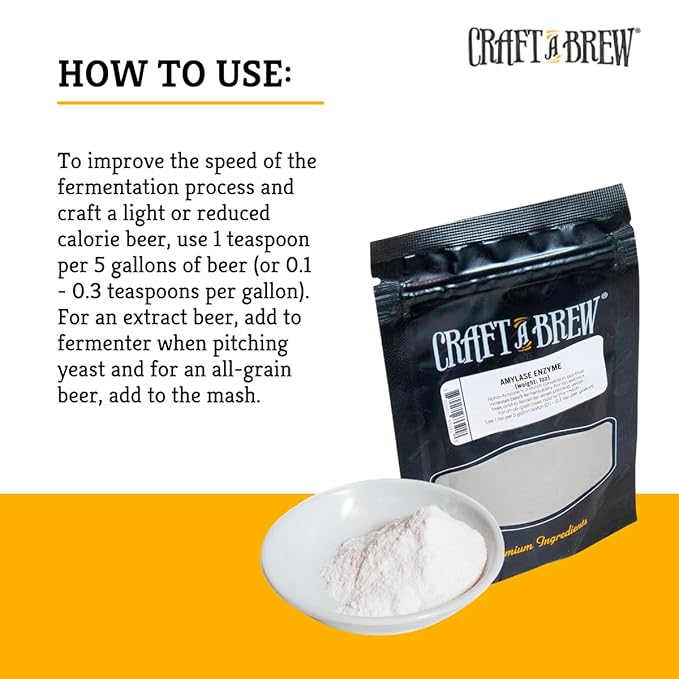 Craft A Brew - Amylase Enzyme - For Beer Brewing -1 oz Pack