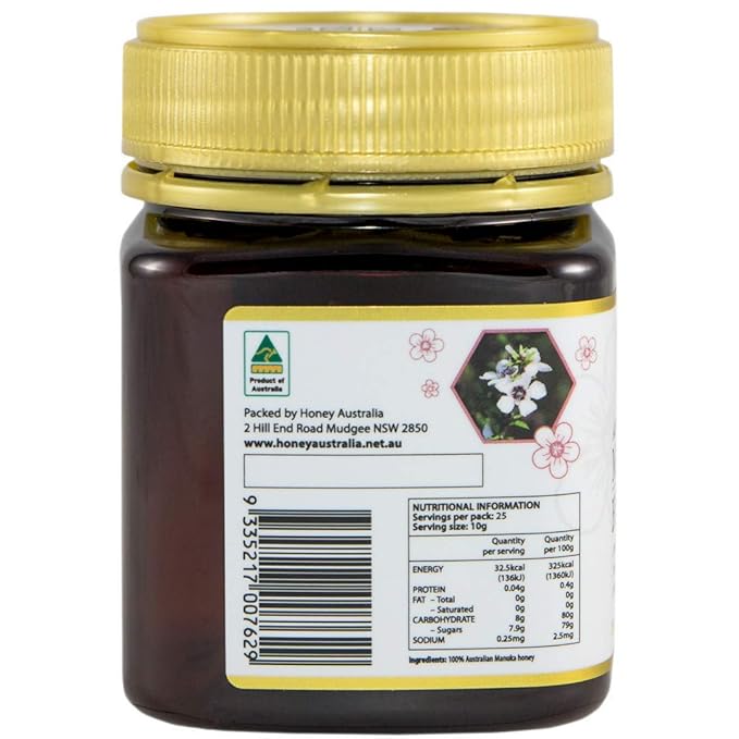 Honey Australia Manuka Honey MGO 514+ | 17.6 oz | Raw, Organic, Pure Certified Australian Honey for Immunity Support & Vitality | Natural Sweetener & Health Boost | Medical Grade, Nutrient-Rich Honey