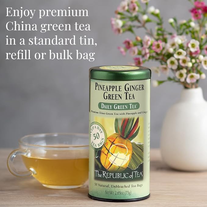 The Republic of Tea ??Pineapple Ginger Daily Green Tea, 50 Tea Bags