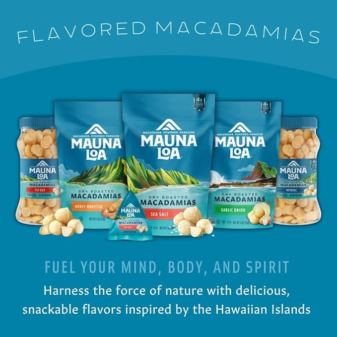 Mauna Loa Premium Natural Roasted Macadamia Nuts, Unsalted Flavor, 7 Oz Bag