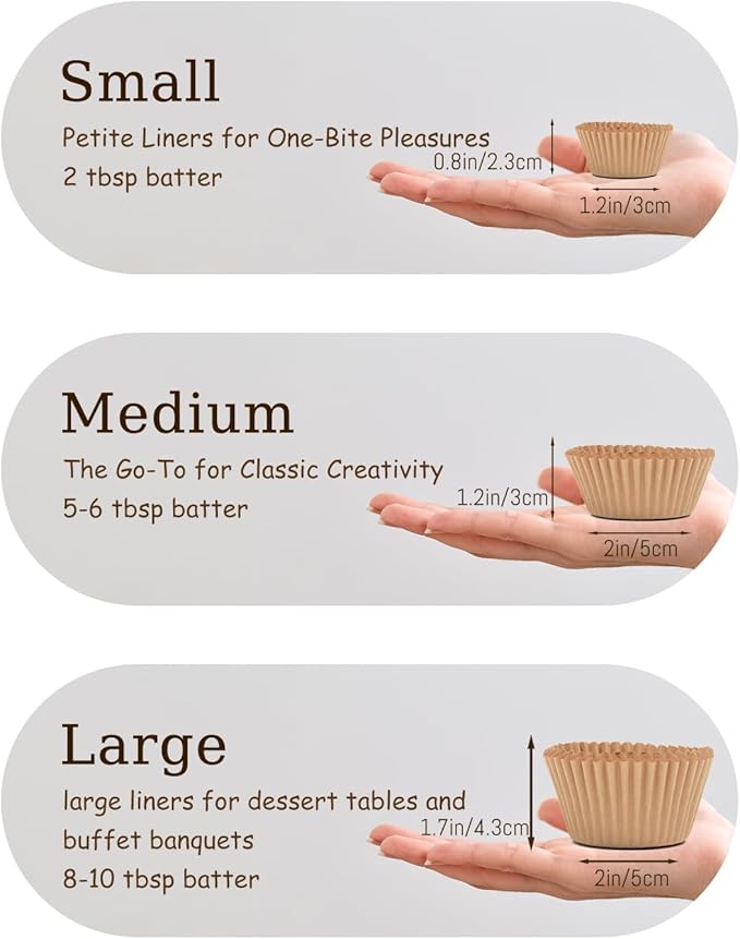 QiQee 300PCS Mini Gradient Cupcake Liners - 6 Designs Macaroon Gradient Cupcake Papers Baking Cups - Small Size