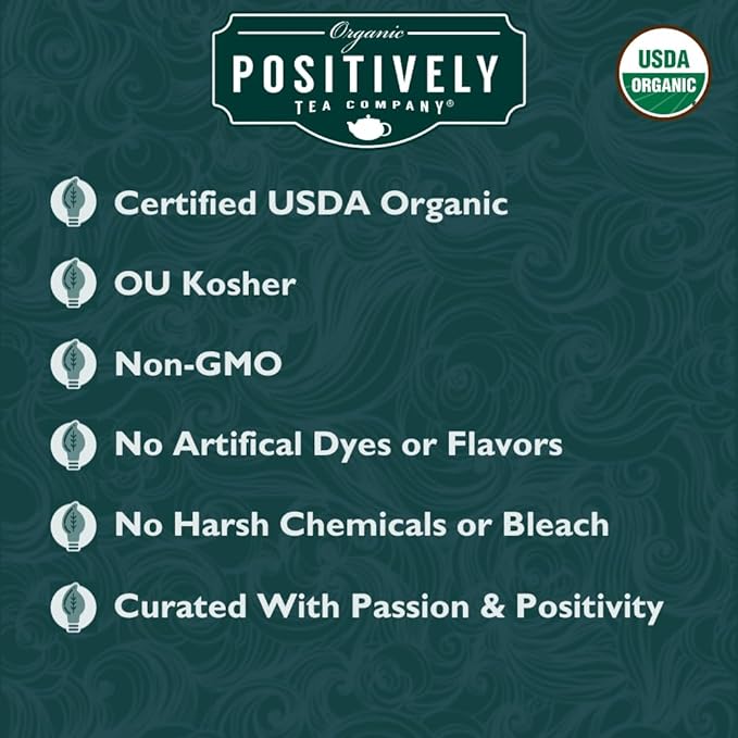 Organic Positively Tea Company, Raspberry Rosé, Herbal Tea Bags, 100 Count, Eco-Friendly Tea Bags, Non-GMO