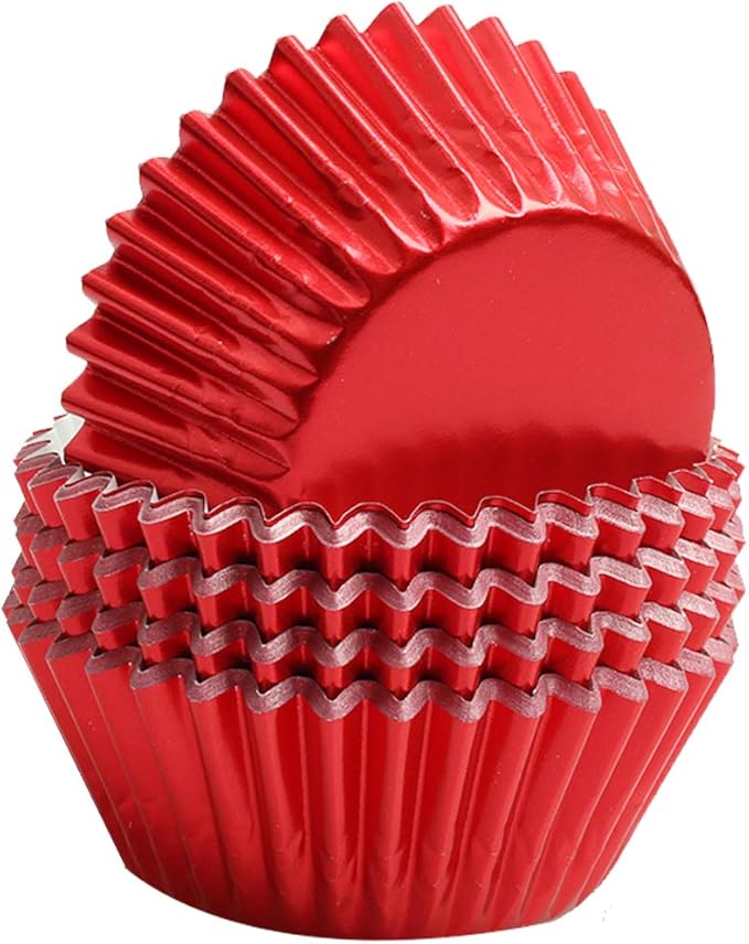 Red-Foil Cupcake Liners Standard Baking Cupscake For Wedding Baby shower Birthday Party(Pack of 100) ??"<div>