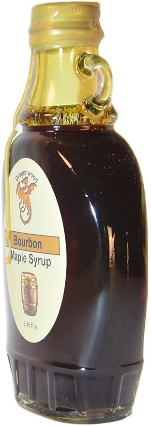 Bourbon Maple Syrup - For Pancakes and Waffles ??Made With Pure Maple Syrup And Dealcoholized Bourbon - By Dragonwood (8 fl oz)