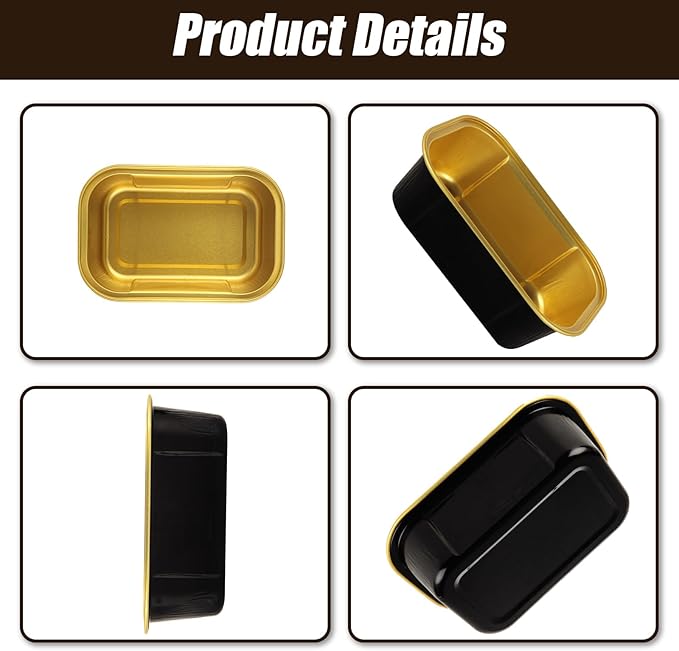 100 Pack 6oz Mini Loaf Pans with Lids, Mini Cake Pans Aluminum Foil Baking Cups for Muffin Party Holiday Wedding Birthday