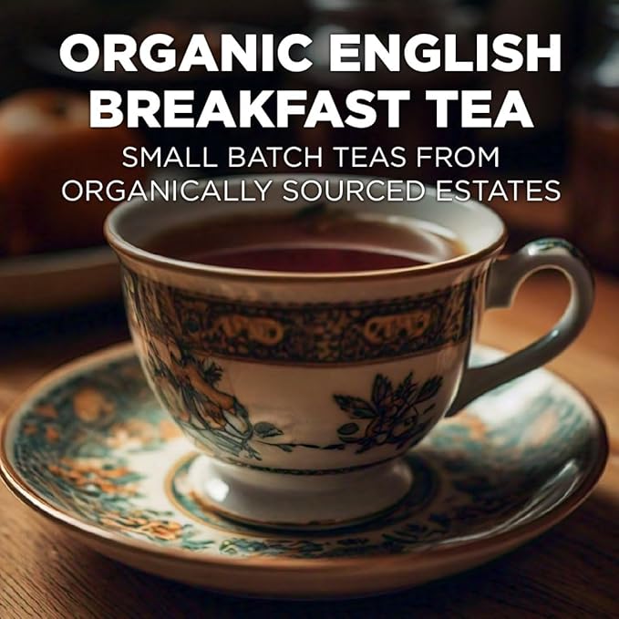 Maud's Organic English Breakfast Black Tea Pods, 100 ct, Recyclable Single Serve Pods ??100% Gourmet Blended Tea Leaves, Compatible with Keurig K Cups Maker