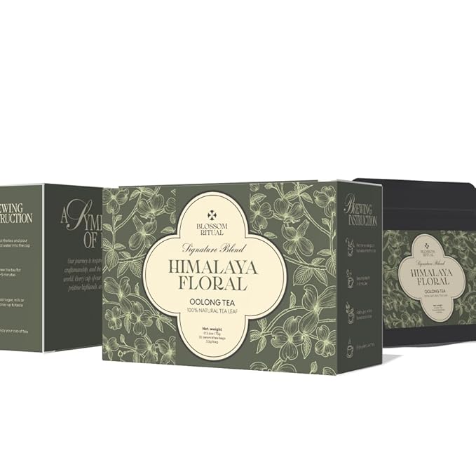 BLOSSOM RITUAL Himalayan Floral – Osmanthus Infused Oolong Loose Leaf – 20 Natural Based Pyramid Bags – Serve Upto 60 cups – Milky Floral Scent & Flavor – Gentle Energy Boost & Overall Calmness| 2.65oz