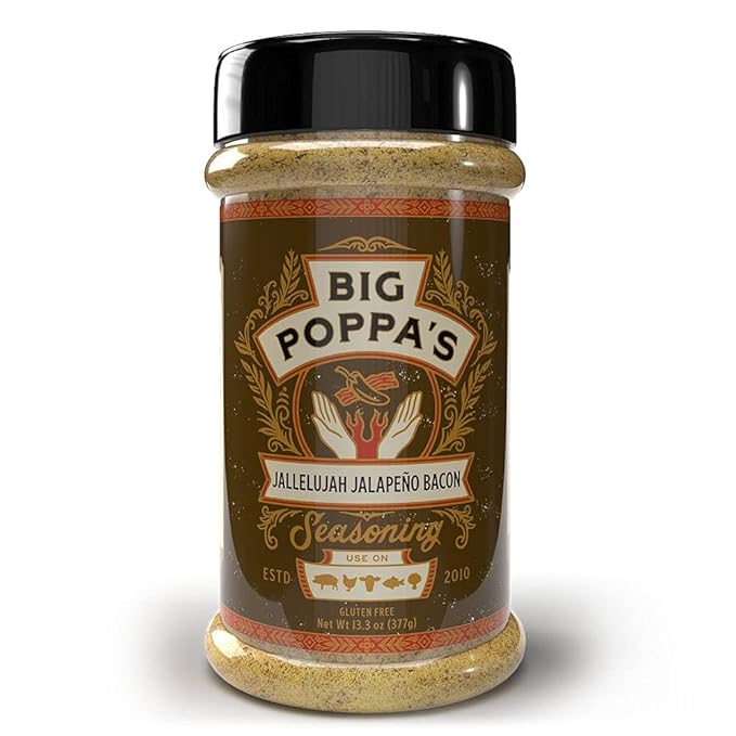 Big Poppa's Pork Sampler Set – Sweet Honey BBQ, Smoky Bacon Jalapeño, Garlic Pepper, Spicy Heat, & Bold Championship Blend – 5-Pack Seasoning Sampler for Ribs, Butt, Chops & More Pork Recipes
