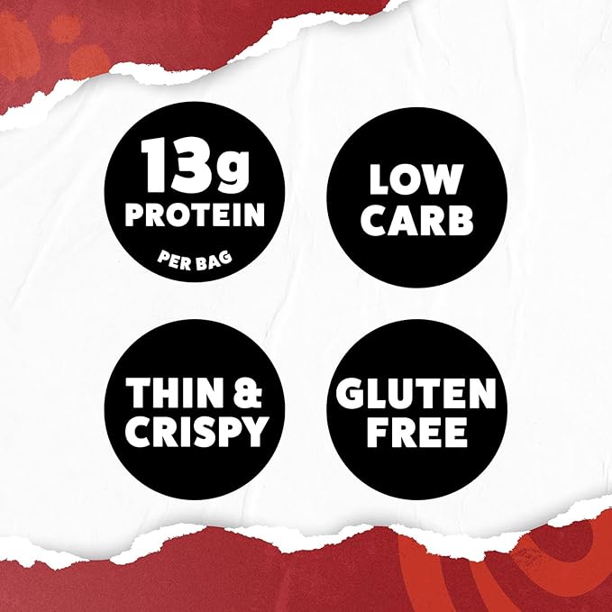 WILDE Protein Chips Barbeque, Thin and Crispy High Protein Snacks, Keto Friendly, Low Carb Chips, Real Ingredients, 1.34oz (Pack of 8)