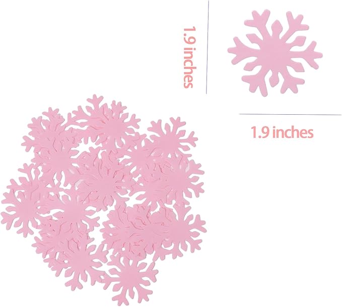 50PCS Edible Snowflakes Cupcake Toppers Pink Snowflakes Cake Decorations Wafer Paper Snowflake Cake Sprinkles for Christmas Winter Holiday Frozen Theme Party Supplies Pink-01