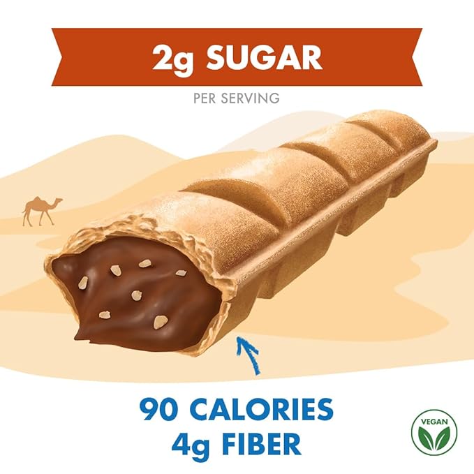 Crispy Dunes Vegan Chocolate Hazelnut Wafer Sticks ??Low-Calorie Keto Snack with Hazelnut Cream Filling, 90 Calories, Non-GMO, Prebiotic Fiber - 12 Pack
