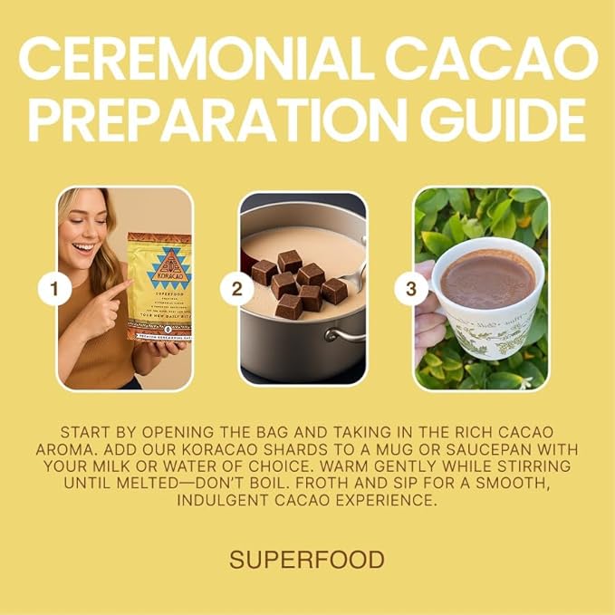 KORACAO Sustainably Harvested Cacao Cubes | Ideal Superfood for Everyday Bliss | Ceremonial Grade Cacao | Enhance Your Spiritual Journey with Ancient Superfood Delight - 1 Pound