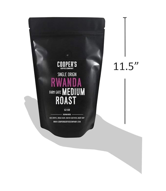 Rwanda Full Bodied Medium Roast Coffee Beans, Single Origin Whole Coffee Beans, Gourmet Coffee - 5lb Bag
