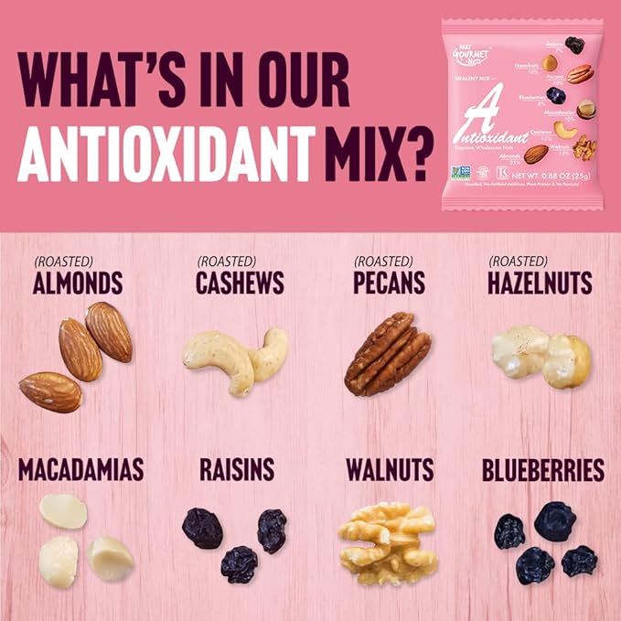Daily Gourmet Nuts - Unsalted Mixed Nuts Snack Packs/Individually Wrapped Snacks/Nut Snacks/No Peanuts/Healthy Trail Mix Individual Packs/Deluxe Assorted Snacks / 48 Packs