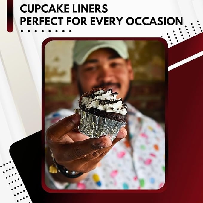 Green Direct Standard Size Silver Cupcake Liners ??Pack of 240 Paper Baking Cups for Muffin Pans, Carriers & Stands ??Bulk Non-Stick Cupcake Wrappers for Baking