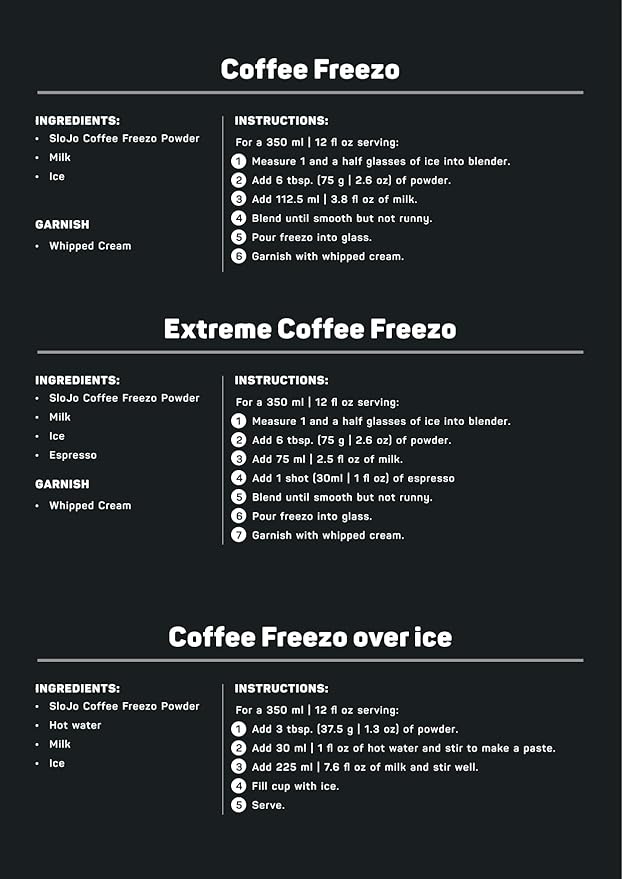 SloJo Iced Cappuccino Mix ??Instant Coffee Beverage Powder for Blended Frozen Drinks - Gourmet Creamy Frozen Cappuccino Mix & Barista-Style Frapp챕 Coffee Blend ??Smooth & Thick ??2.2 lb Bag, Coffee Freezo Flavor, Made in the USA