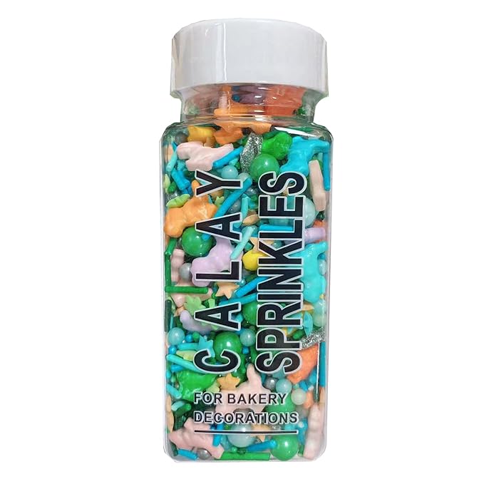 Sentovac Dinosaur Sprinkle Edible Cake Decorating Dinosaur Pearl Candy Mix Colorful Sprinkle for Cake Cupcake Topper Cookie Baking Decorations Party Birthday Supplies