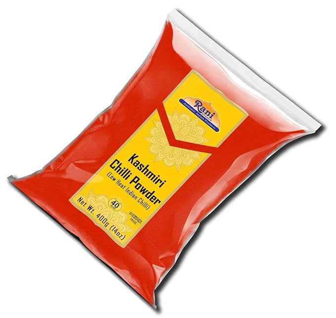 Rani Kashmiri Chilli Powder (Deggi Mirch, Low Heat) Ground Indian Spice 14oz (400g) ~ All Natural, Salt-Free | Vegan | No Colors | Gluten Friendly | NON-GMO | Kosher | Indian Origin