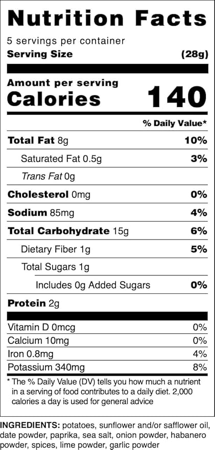 Christie's Chips Sweet & Spicy Habanero - Super Natural Potato Chips - Sweetened with Dates, No Refined Sugar, Vegan, Gluten-Free, All-Natural Gourmet Snack with a Bold, Spicy Kick - 100% Plant-Based - 1 oz - 24 pack