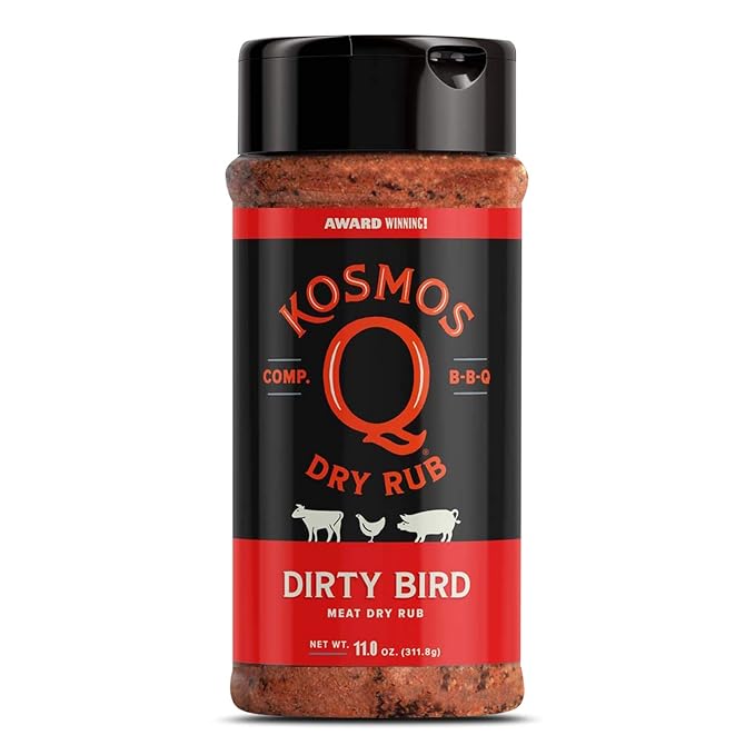 Kosmos Q BBQ Grill Spices and Seasonings Set - 8 Flavor Variety BBQ Rub Seasoning Gift Set for Barbecues, Grilling and Smoking - Dry Rub Shakers Include Cow Cover, Dirty Bird, SPG, and More