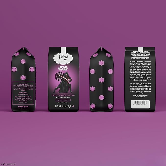 Joffrey's Coffee - STAR WARS??Dare to Resist Blend, STAR WARS Licensed Coffee Collection, Artisan Dark Roast, Bold & Smooth Taste, Brew or French Press (Ground, 11oz)