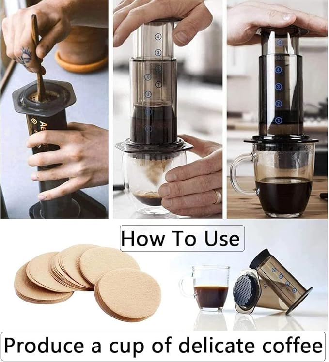 Replacement Paper Filter Packs Laicky 800 Count Unbleached Coffee Filter Paper Round Coffee Maker Filters Compatible with Aerobie Aeropress Coffee and Espresso Makers Disposable Coffee Tea Filters