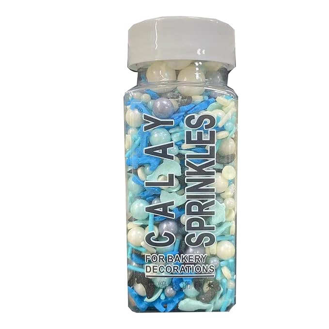 Sentovac Anchor Sprinkle Edible Cake Decorating Ocean Sprinkle Anchor Dolphin Knife Pearl Candy Mix Blue Sprinkle for Cake Cupcake Topper Cookie Baking Decorations Sea Theme Party Birthday Supplies