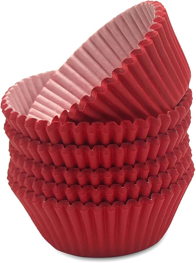 Standard Baking Cups, Classic Red Greaseproof Festive Cupcake Liners, 150-Count