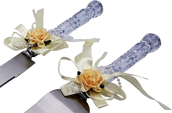 GIFTS INFINITY® Personalized Wedding, Anniversary, Birthday, Sweet Sixteen, Celebrations, Cake Knife and Server Set Free Engraving - Valentine's Day Gift