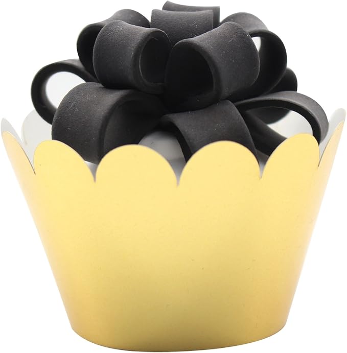 KPOSIYA Set of 100 Artistic Bake Cake Cups Filigree Little Vine Lace Laser Cut Cupcake Wrapper Liner Baking Cup Muffin CaseTrays for Wedding Birthday Party Decoration-Best Kitchen Gift竊뉷oldç«?"<div>