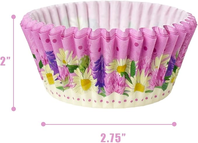 QiQee Mother's Day Jumbo Cupcake Liners - 300PCS Gradient Cupcake Cups with 6 Designs - Large Size