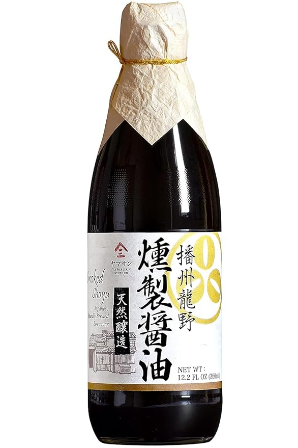 YAMASAN KYOTO UJI Soy Sauce Smoked Neoteric, 500 Days Aged, Japanese Artisanal Handmade, Naturally Brewed, No Additives, Non-GMO, Made in Japan(360ml)