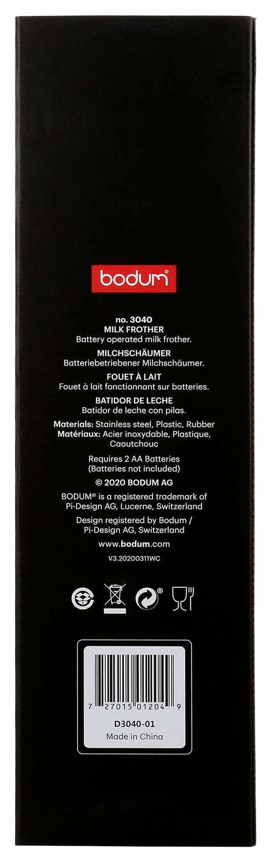 Bodum Schiuma Battery Operated Milk Frother for Coffee, Lattes, Hot Chocolate, Mocha, Cappuccino