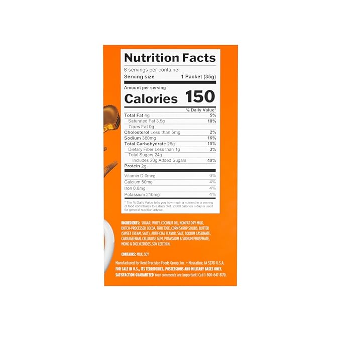 Candy Shop Cocoa REESE'S Peanut Butter Cup Cocoa Mix, Hot Chocolate, Make Hot or Iced Cocoa, Made With Real Milk, Gluten Free, 1.25 oz packet (24 count)