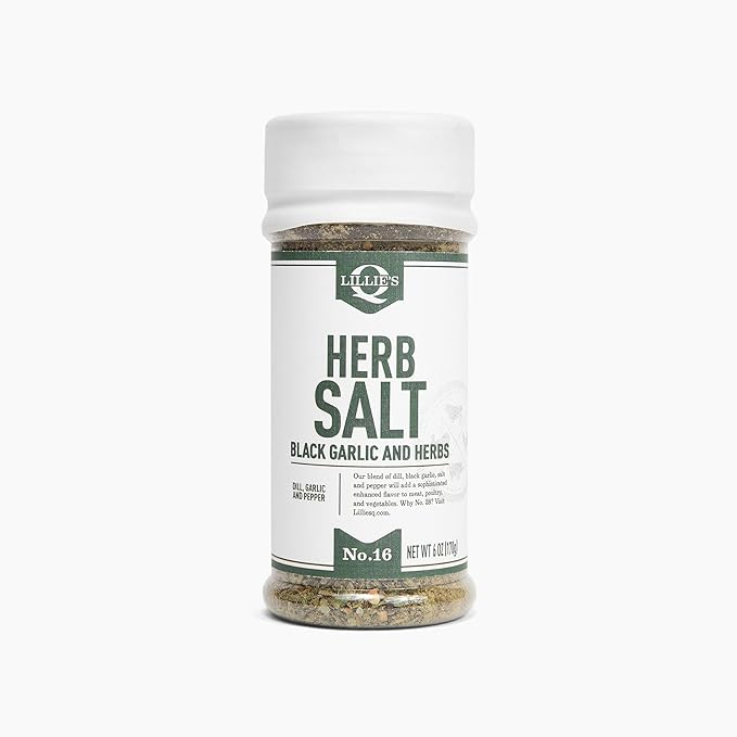 Lillie?™s Q - Herb Salt Seasoning, Garlic and Herb Seasoning for Grilling, with Chives and Parsley, Perfect on Meat, Poultry & Vegetables (6 oz)