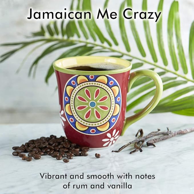 Door County Coffee, Jamaican Me Crazy, Rum & Vanilla Flavored Coffee, Medium Roast, Ground Coffee, 20 oz Bag