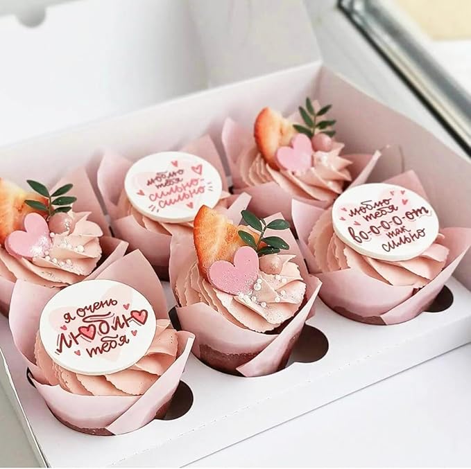 150 Pieces Tulip Cupcake Muffin Liners Paper Baking Cups Greaseproof Cupcake Wrappers for Birthday Wedding Party Baby Showers Catering Restaurants(Pink)