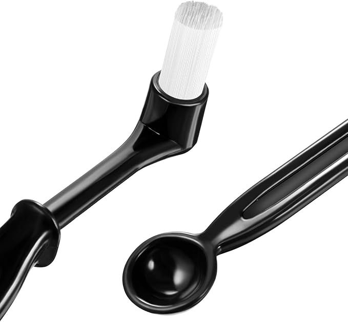 Zhehao Coffee Machine Brush Cleaner 4 Pieces Coffee Machine Brush with Spoon and 1 Piece 58 mm Stainless Steel Back Flush Insert Metal Blind Filter