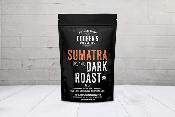 Organic Dark Roast Sumatra, Ground Coffee, Single Origin Grade 1 Premium Coffee - 12 oz Bag