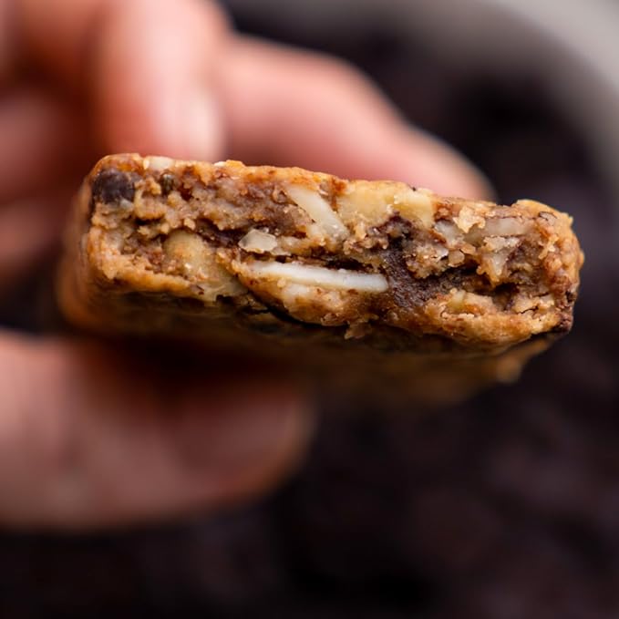 Taos Bakes - Snack Bars - Dark Chocolate Almond + Sea Salt - Protein Bars - 8g of Protein, High Fiber, Vegan, Gluten Free, & Non-GMO - Healthy Snacks for Adults & Kids - (12 Pack, 1.8oz Bars)