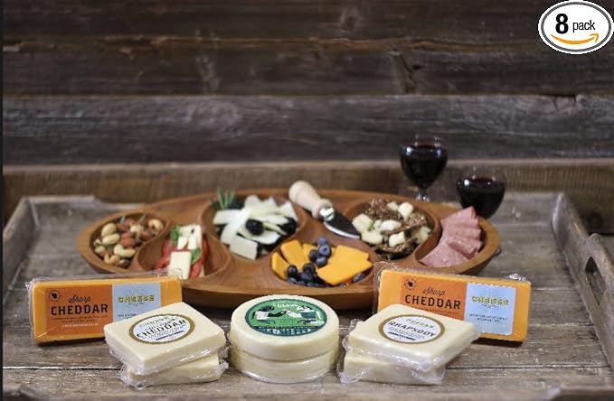 Cheese Bros. "Sharp and Flavorful" Gift Box |Fresh from Wisconsin | Featuring Aged Cheddar, Fratello, Door County Duet | Perfect for Charcuterie Board and Food Gifting Idea