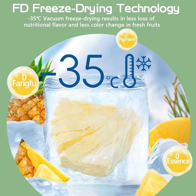 Freeze-Dried Pineapple Chips - 7.4 oz (200g) | 100% Natural Fruit, No Sugar Added | Vegan, Gluten-Free, Kosher Certified | Crunchy Tropical Snack, Sweet Crispy Snack