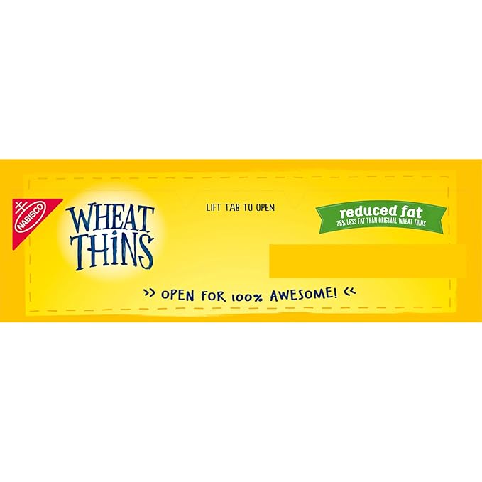 Wheat Thins Reduced Fat Snacks, Whole Grain Wheat Crackers, Bulk Snack Crackers, Family Size, 6 - 12.5 oz Boxes