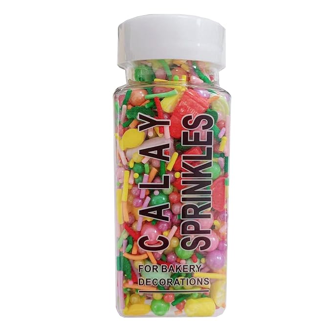Sentovac Summer Fruit Sprinkle Edible Cake Decorating Watermelon Strawberry Orange Pineapple MIx Sprinkle for Cake Cupcake Topper Cookie Baking Decorations Party Birthday Supplies